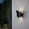 6W Butterfly Shape Wall Light Black+Gold Up And Down Luminous Outdoor Light Courtyard Garden Living Room Aisle Staircase Background Waterproof Led Wall Lamp