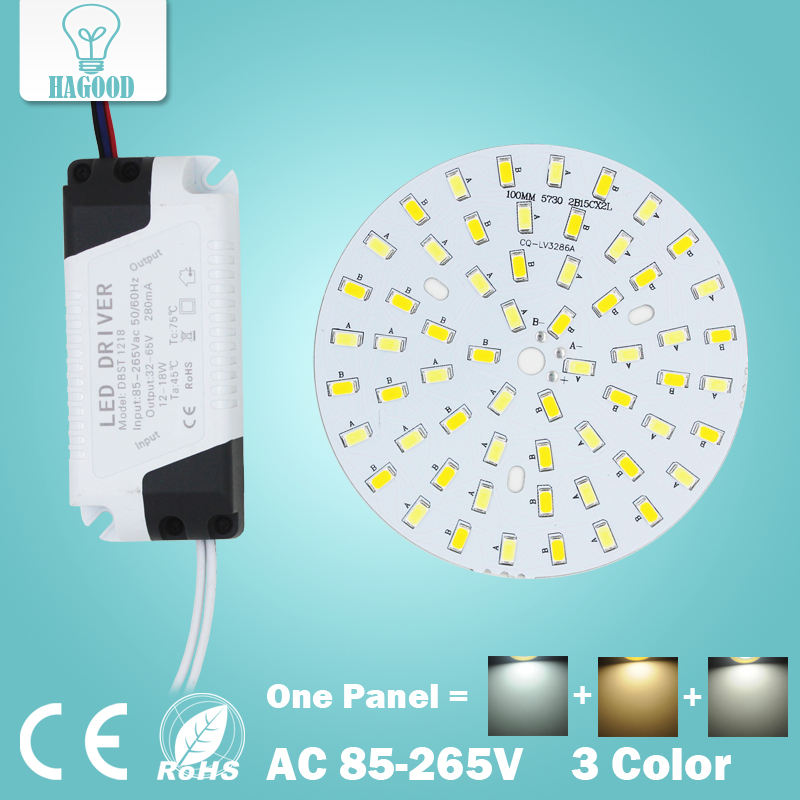 3W 5W 7W 9W 12W 18W SMD5730 Warm/Cold White Combined Color panel + Segmented control LED driver power supply for downlight