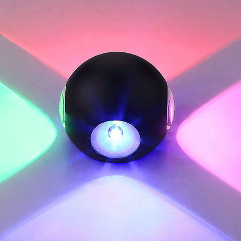 LED Wall Lamp High Quality Black Four-sided 12W Round Waterproof Wall Lamp Outdoor for Garden Decorative Colorful Up And Down