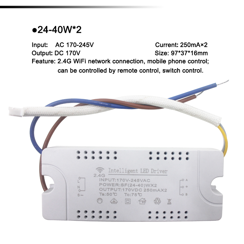 2.4G WIFI Safety Plastic Driver 15-24W Bluetooth Connection Lighting Power Transformer AC100-240VLED Ceiling Light Fixture