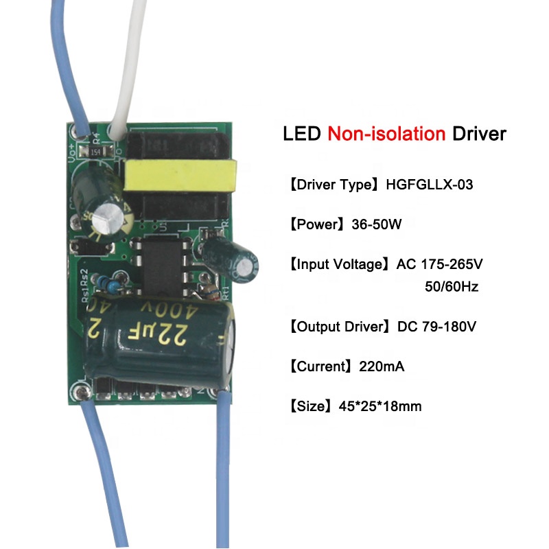 8-50W LED Lamp Driver Light Transformer Input AC175-265V Power Supply Adapter 220mA Current for LED Spot light Bulb Chip