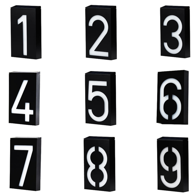 Digital Solar Light House Number Solar Light solar outdoor wall lights House Number Doorplate Digital Solar Light LED Door Number Address Digits Wall Mount 