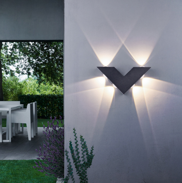 LED Wall Sconce V shape Outdoor Creative Light Waterproof Patio Modern LED Lamp Fixture For Home Professional cozy fixtures HOT
