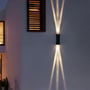 6W black shell three beam wall lamp IP65 waterproof outdoor wall light Garden yard lamp street lamp for garden decoration