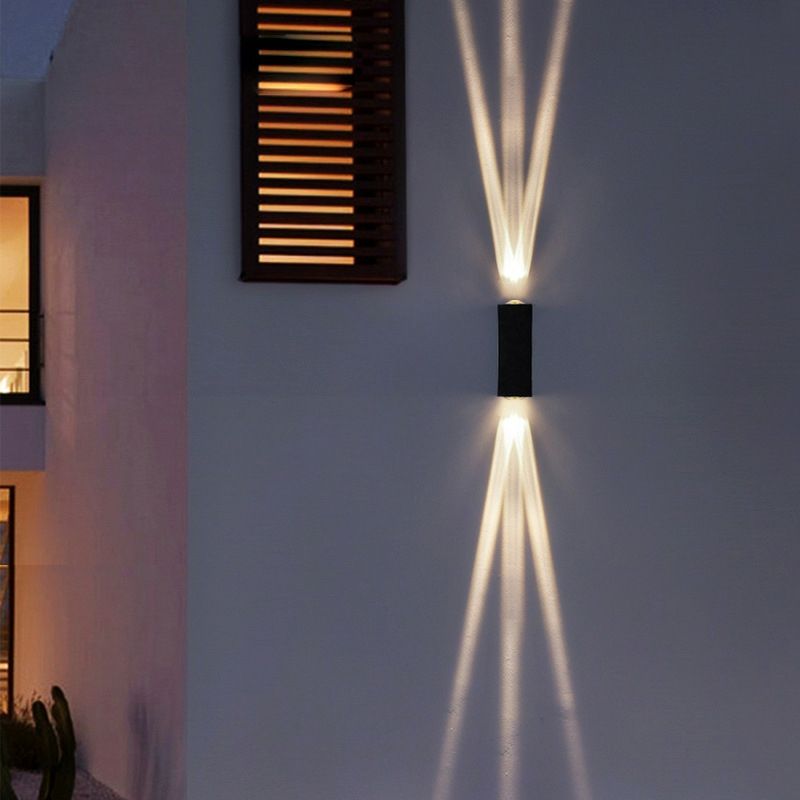 6W black shell three beam wall lamp IP65 waterproof outdoor wall light Garden yard lamp street lamp for garden decoration