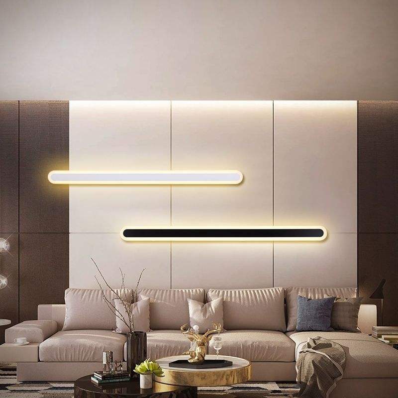 Modern Minimalist LED Line Wall Lamp Bedroom Bedside Sofa Bathroom Mirror Background Decorative Lamp Mrought Iron Acrylic Lights