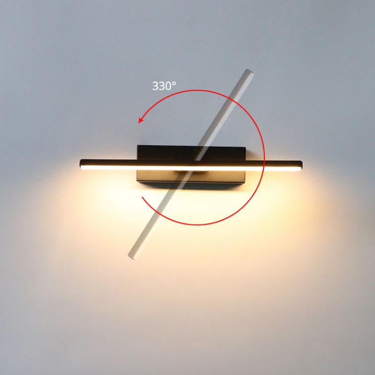 Modern LED Wall Lamps 330 Rotatable Bedroom Bedside 6W AC85V-265V Wall Sconce Black Lamp Aisle Indoor Decoration Lighting