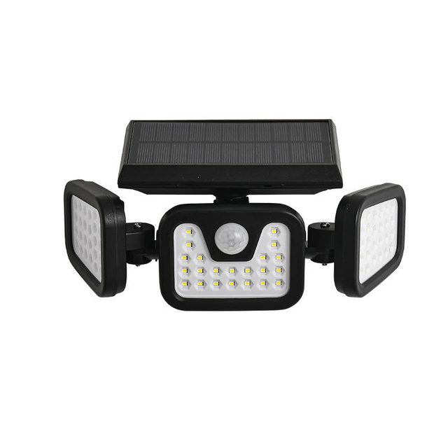 Hagood Outdoor waterproof 3 Heads Wall Light Three Heads 83 COB Solar Sensor LED Powered Security Lights