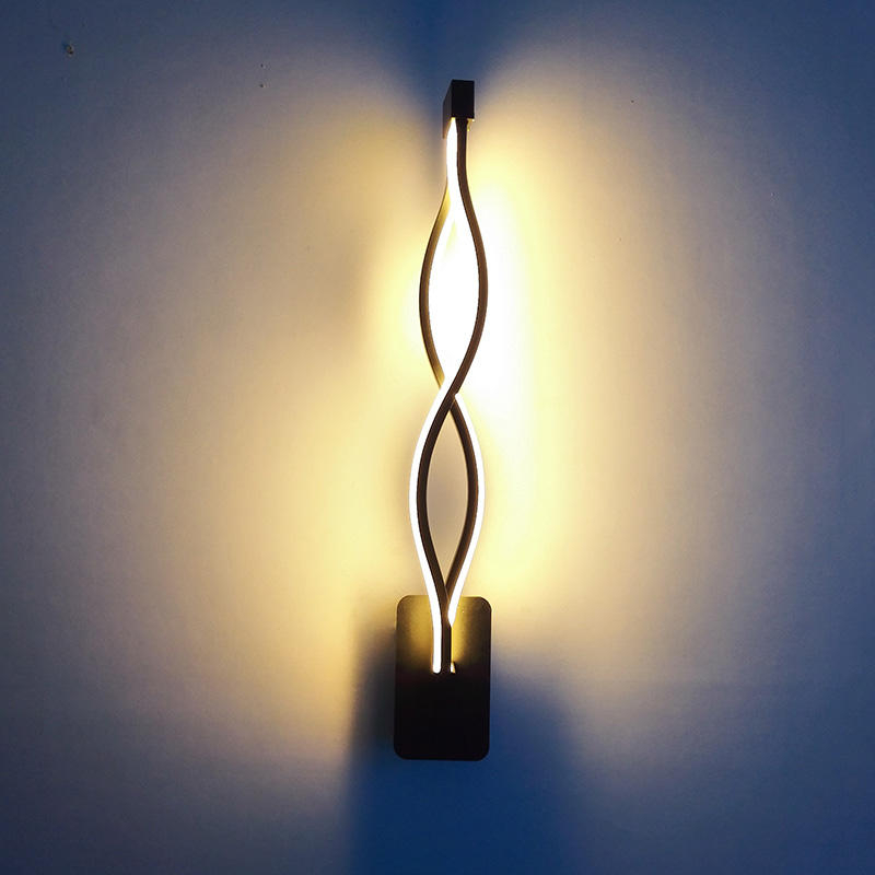 Modern House Decoration Wave Shape Aluminium Up Down LED Wall Lamp Indoor LED Wall Light Holiday Garland Light