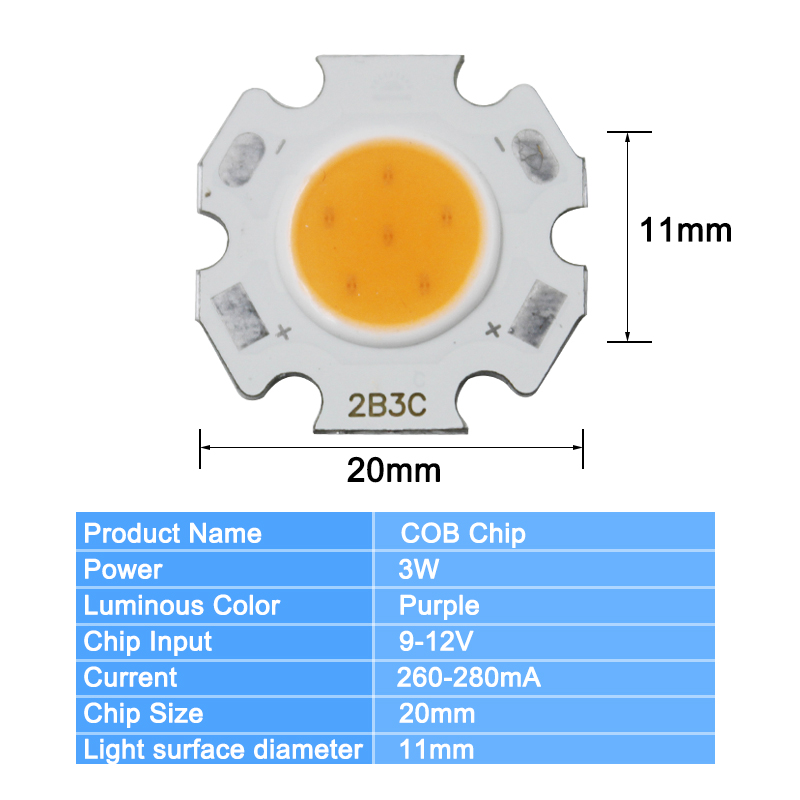 COB Plum Blossom warm white/cold white/red/green/blue/yellow/purple color light COB chip