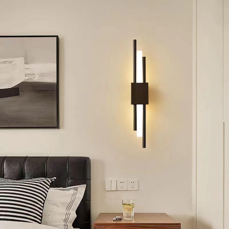 6W Long strip wall lamp living room background wall study bedroom bedside lamp simple modern Nordic light luxury creative grid