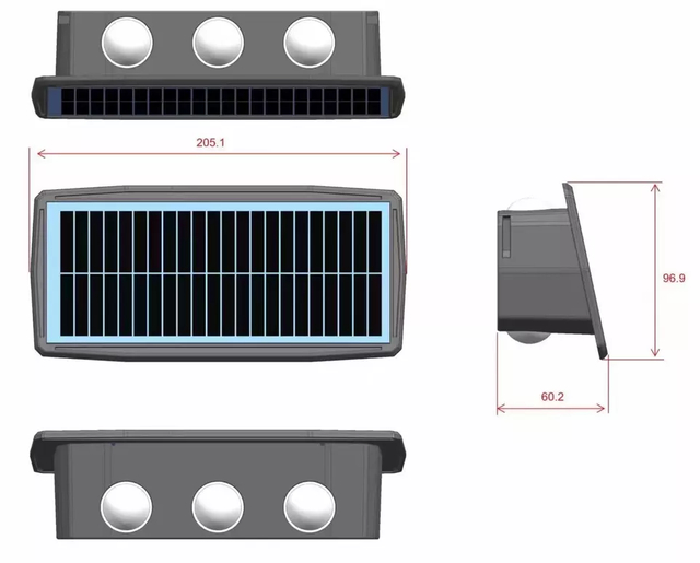 4W 6W Solar Led Light Outdoor Waterproof Solar Hight Lights Wall sconce Smart wall lamp solar wall Outdoor lamp