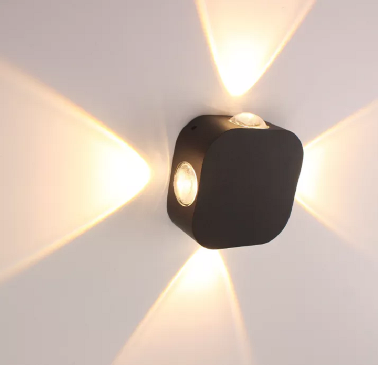 Outdoor Waterproof IP65 4W LED Wall Lamp Aluminum Wall Sconce Garden LED Wall Light