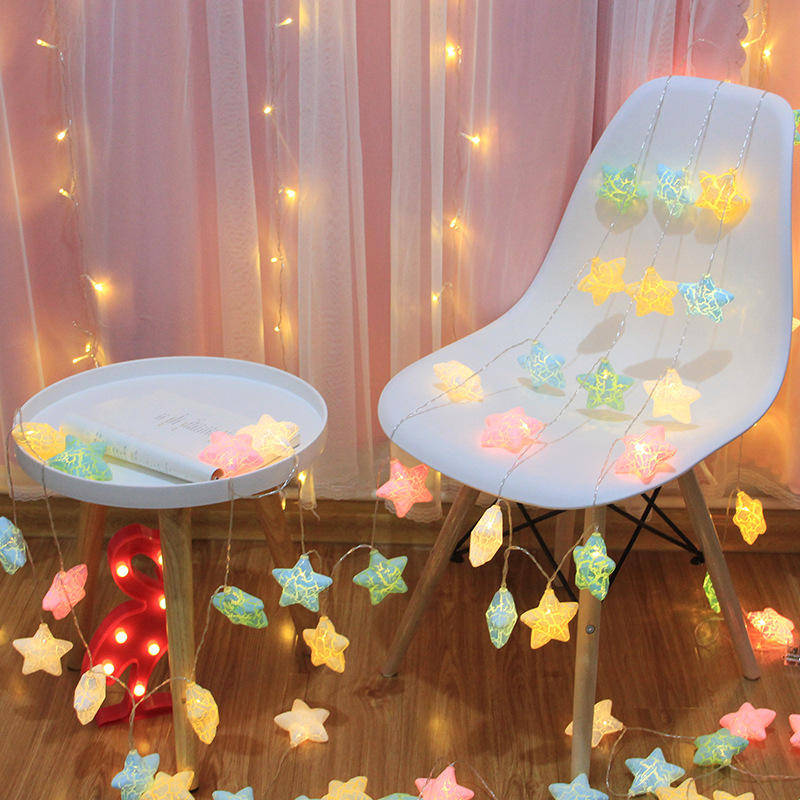 Star String Lights LED Christmas Garland Fairy Curtain light 2.5M Outdoor Indoor For Bedroom Home Party Wedding New Year Decor