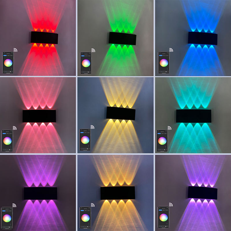 Modern Black White Shell 6/8W APP Lighting Waterproof Wall Light For Garden Decoration With Factory Price Room Lighting