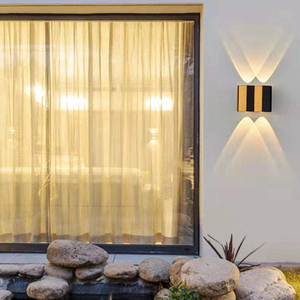 Wall Lamp Fashion Rectangle Gold Black Light Up And Down Luminous Body Lamp Lighting Style Modern Office Rohs Epistar Input Flux