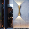 6W Garden Wall Lamp Modern Courtyard Villa Up And Down Double Head Lamp Wall Lamp Outdoor Garden Gold Black Trumpet Outdoor Waterproof Led Wall Light