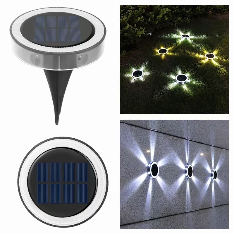 LED Solar Power Disk Light Outdoor Garden Solar Underground Light Deck Light Spotlight Buried Solar Led Lamp Garden Decoration
