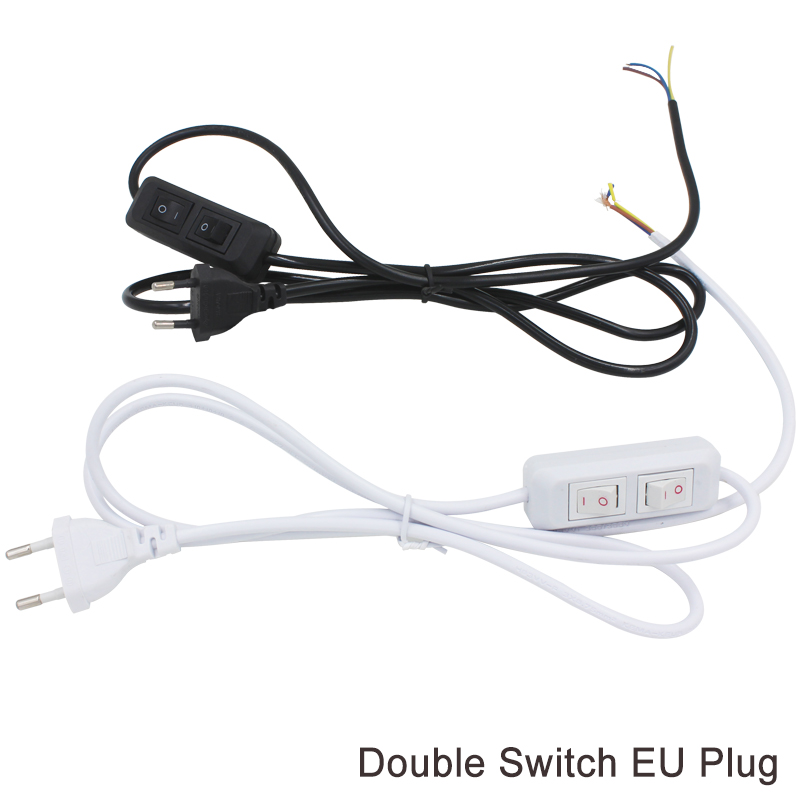 Line Cable 303 /304 /317 /301 Dimmer Power Cord /Double Button Switch EU Plug Wire For LED Bulb/Desk Light Luminary USA