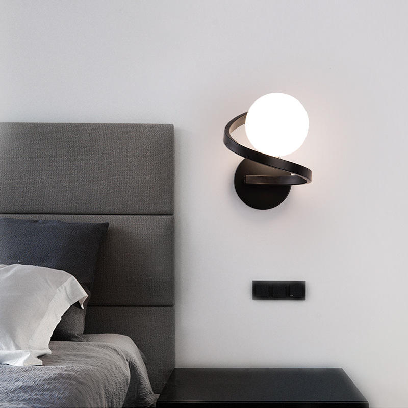 Classic Lampen Crystal Bedroom Bedside Mount Interior Light Indoor Decorative Gold Black Metal Modern Led Glass Wall Sconce
