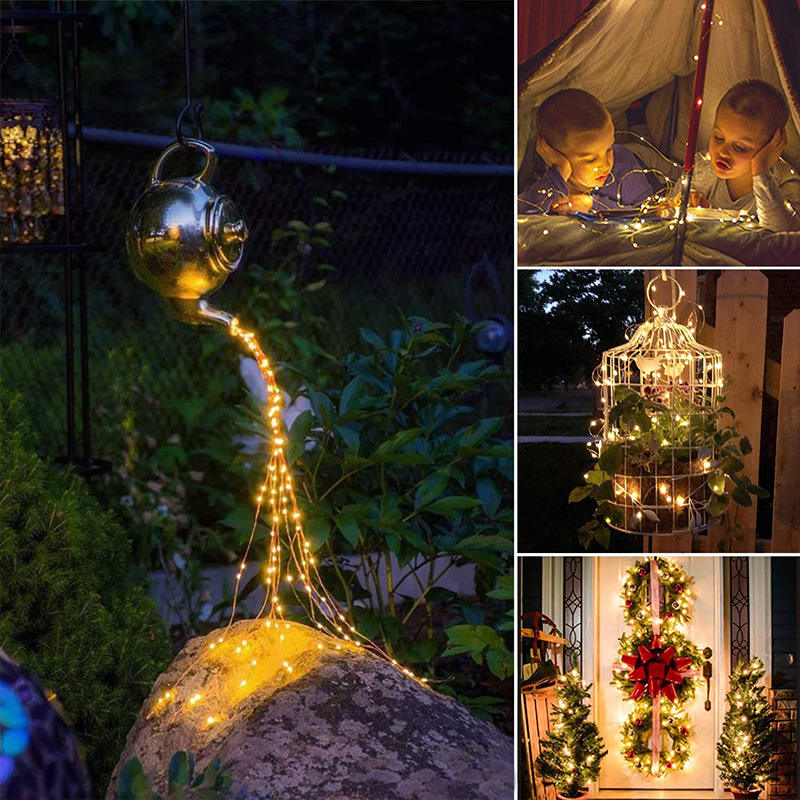 Solar String Fairy Lights 200m Christmas Lights Waterproof Outdoor Garland Solar Power Lamp Christmas For Garden Decoration.