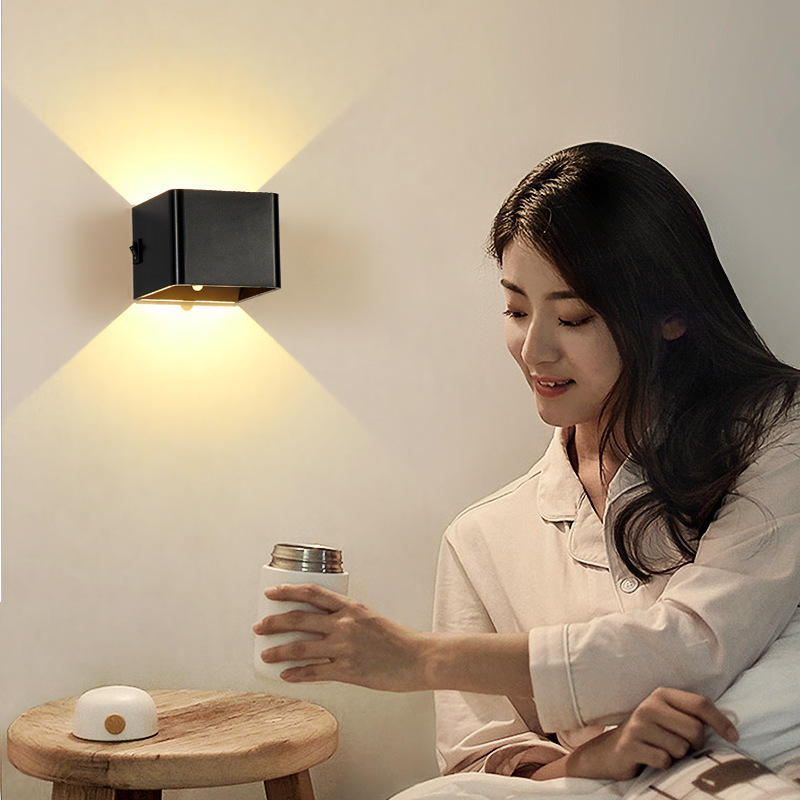 Warm Romantic with USB Charging And Plug Bedroom Fancy Bedside Designer Wall Light Motion Sensor Light Led 6W Night Lights