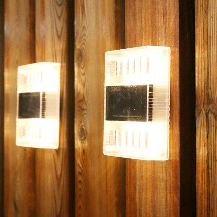 6LED Solar Transparent Wall Lamp Night Light Outdoor IP65 Waterproof Light for Home Decoration Courtyard Light