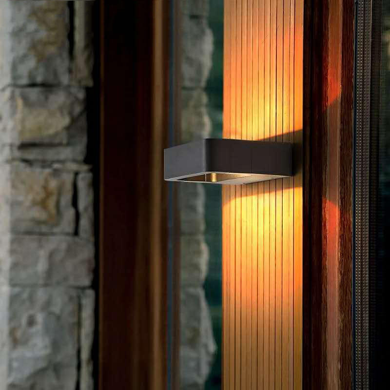 LED Porch Light Waterproof Outdoor 6W 12W Black Aluminium Wall Lamp Garden Courtyard Corridor Balcony Sconce Light AC110V/220V
