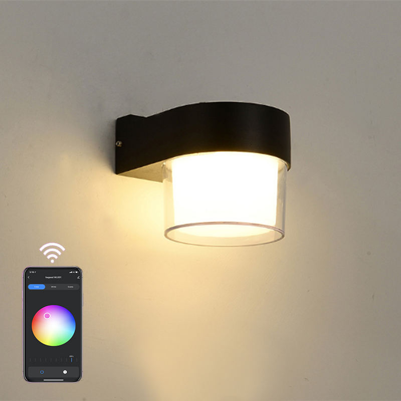 LED Smart Wall Lamps 10W Outdoor Tuya Wifi Cube RGB App Dimmable Sconce Waterproof Garden Alexa Google Home Acrylic Wall Light