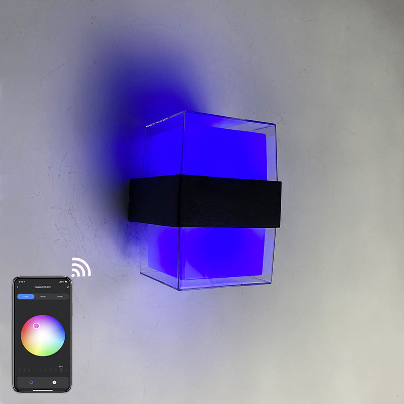 outdoor led wall IP65 Tuya graffiti smart APP control colorful dimming waterproof outdoor wall lamp modern light outdoor