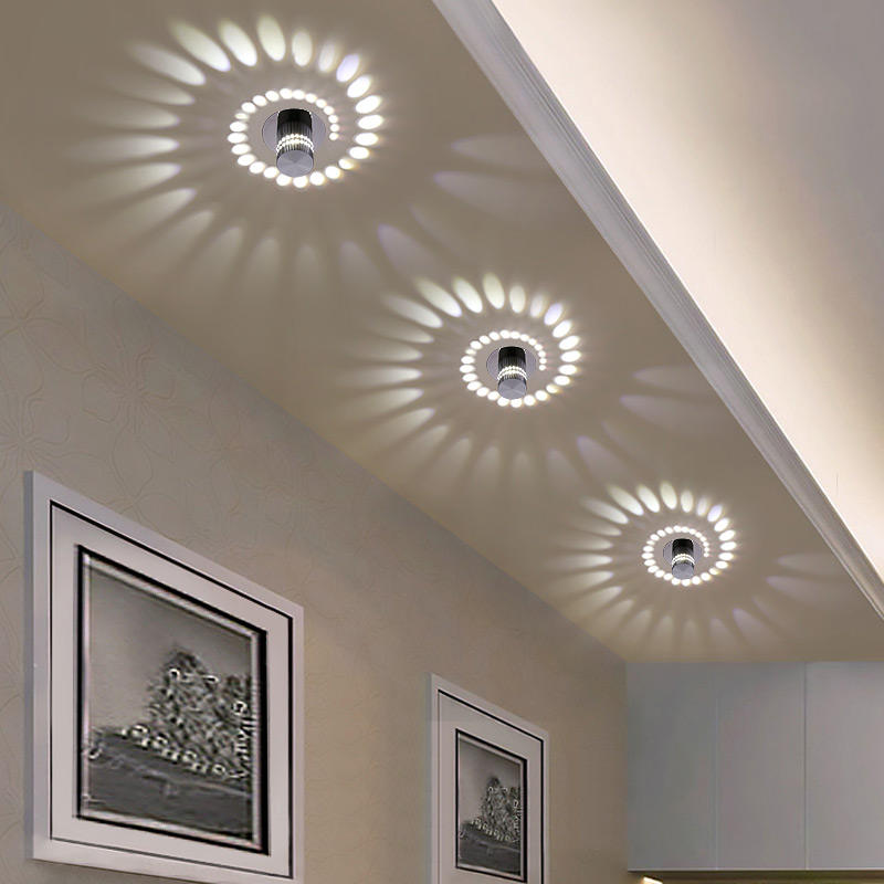 Ceiling Mounted Porous Rgb LED Ceiling Wall Lamp with Remote Controller for Indoor Restaurant Bar Light Sconce Courtyard