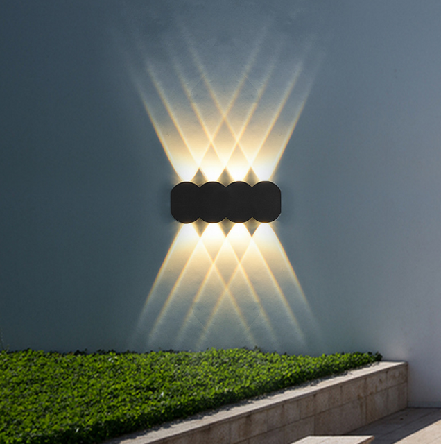 Modern Waterproof Outdoor 4W LED Wall Lamp IP65 Aluminum UP And Down Wall Light Garden Porch Sconce Decoration Light 110V 220V