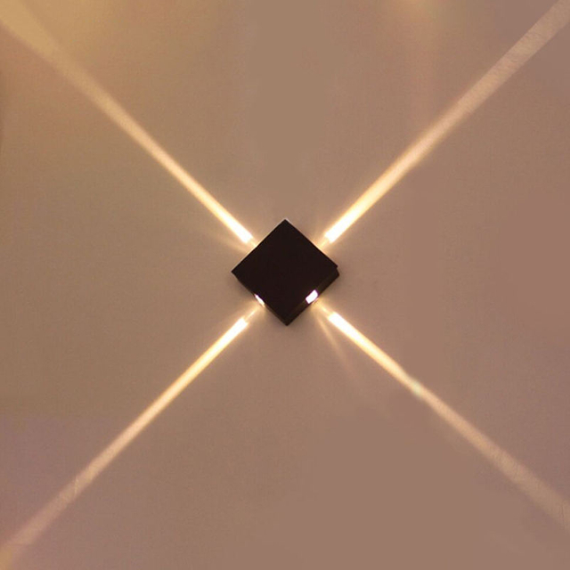 High quality 4W square Led cross star wall lamp indoor sconce lighting trick light with factory price