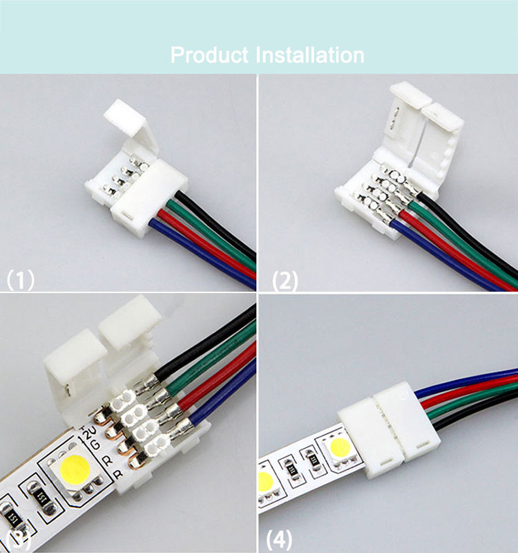 LED Strip Connector 2pin 8mm with Wire Free Connect No Need Soldering /Welding Connector For Led Strip 3528/5050