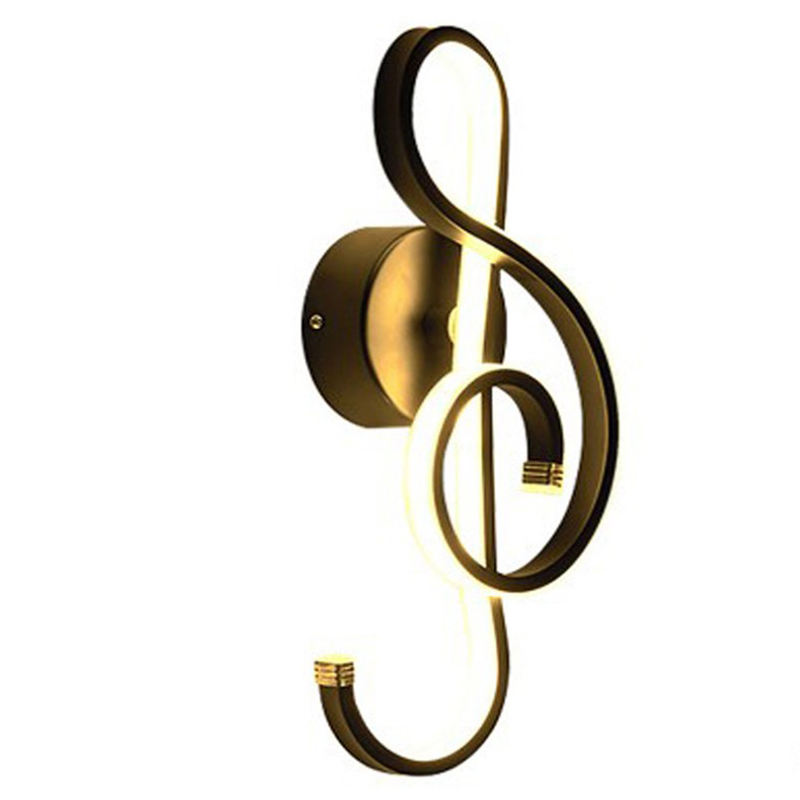 Music Note Modern Minimalist Style Aluminum Decorative LED Wall Sconce Creative Bedroom Living Room Corridor Aisle Wall Light