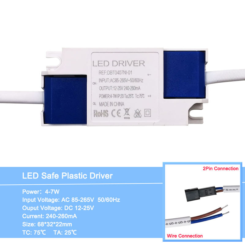 High Quality Dimmable 3W 5W 7W 8-10W 15W 15-24W Power Supply LED Driver Adapter Transformer 300mA For LED Downlight 85-265V