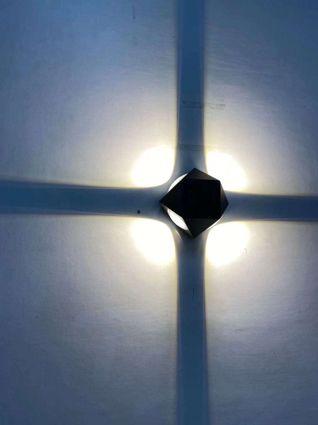 Waterproof Wall Light Black Shell Diamond-shaped 12W