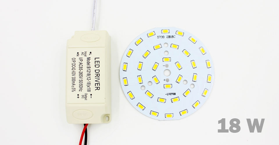 3W 5W 7W 9W 12W 15W 18W 24W SMD5730 Light-emitting diode chip+plastic shell LED driver power supply for LED ceiling light