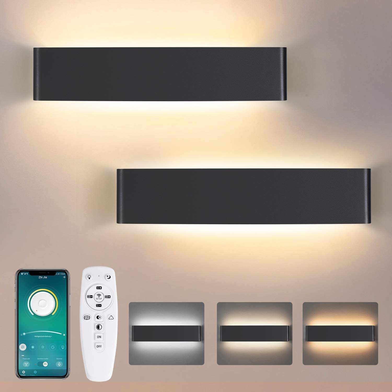2.4G Dimming Three Color With Remote Control Wandlamp Up and Down Lighting For Indoor Home Hotel Rooms Using Wall Lamp In price