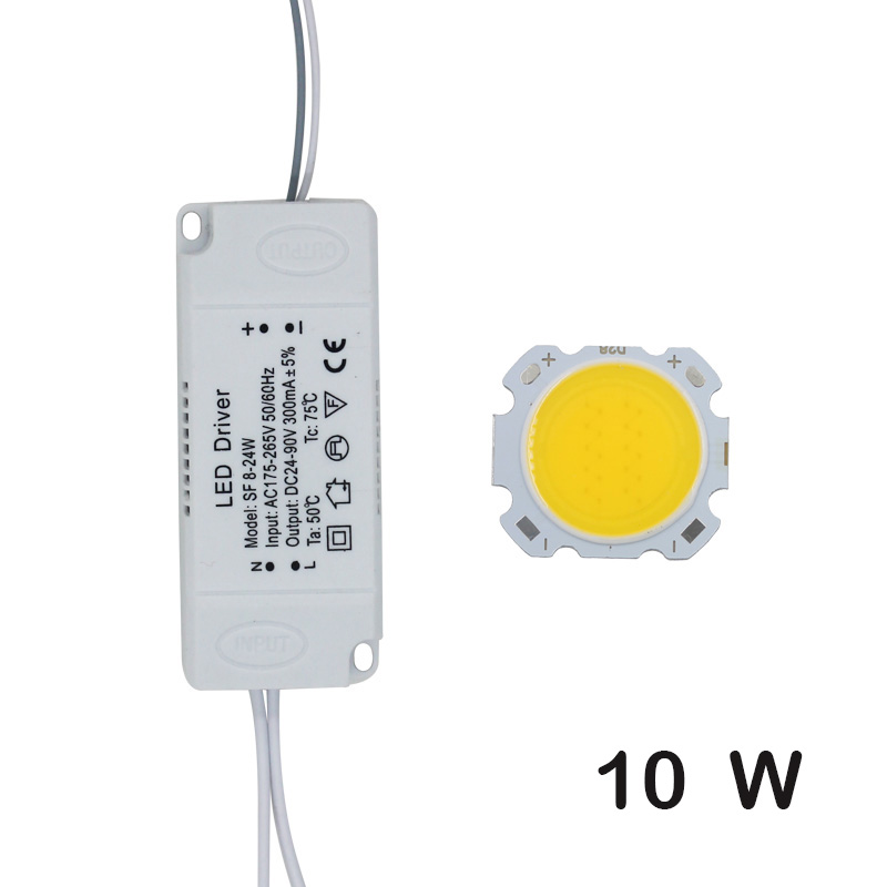 LED COB Lamp Bead 10W-30W Light Source Chip+LED Driver Power Supply Adapter Cold/Warm/Natural White for diy LED Spot light