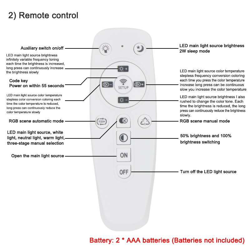 2.4G WIFI Safety Plastic Driver 15-24W Bluetooth Connection Lighting Power Transformer AC100-240VLED Ceiling Light Fixture