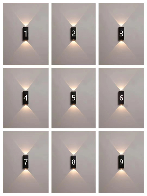 Letter wall lamp digital wall lamp up and down LED wall lamp House number light led wall light outdoor outdoor wall led lighting led wall sconce outdoor