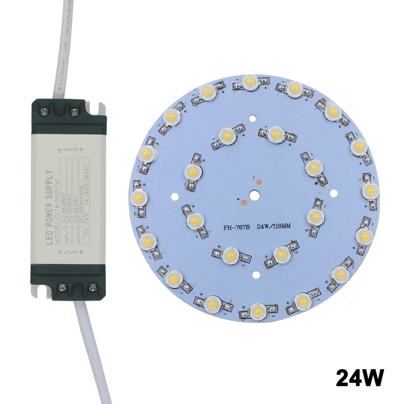 24W LED bulb spot light Star high power chip board panel LED plastic shell power supply driver