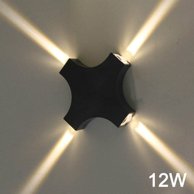 4W Cross beam bedside nightlight Industrial decoration RGB led wall light garden bathroom IP65 up down lights