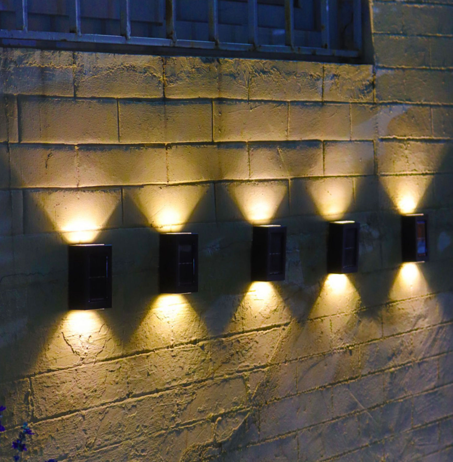 Solar wall lamp outdoor decoration garden courtyard home waterproof up and down luminous wall lamp outdoor wall washer lamp
