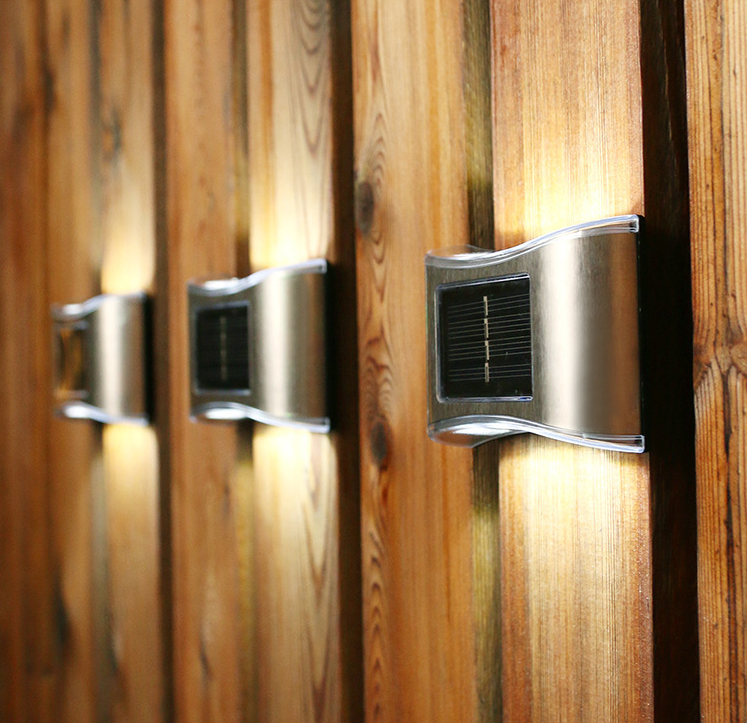 Solar Night Light Outdoor Garden Wall Waterproof Light 2LED Up and Down Lighting Outdoor Decorative GardenTerrace Balcony