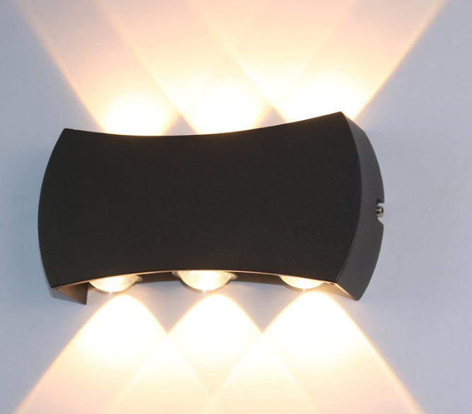 LED Outdoor Double Head Up And Down Light Arc Wall Lamp Aisle Staircase Corridor Balcony Outdoor Waterproof Wall Lamp
