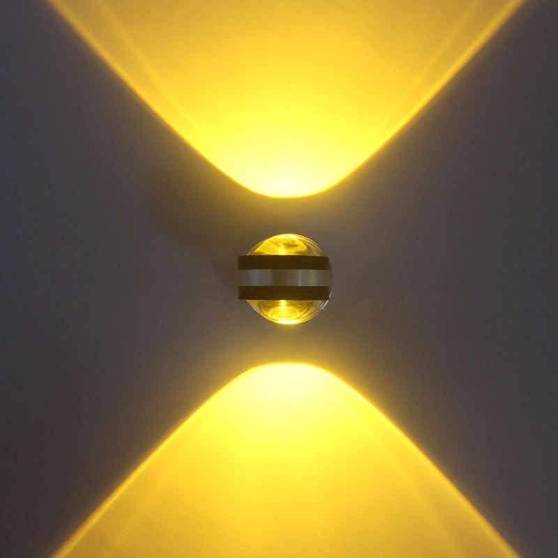 2W 6W Indoor Crystal Light Up And Down Wall Lamp RGB Wall Lamp Round Wall Lamp Glass Wall Lamp
