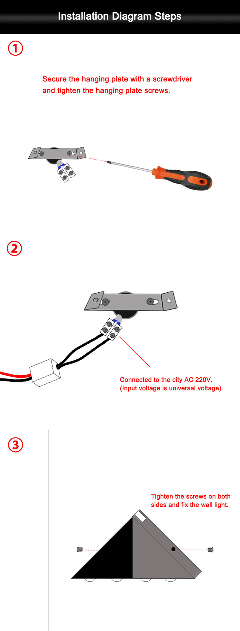 Factory Hot Sale Home Bathroom Led Wall Light Outdoor With 100% Safety