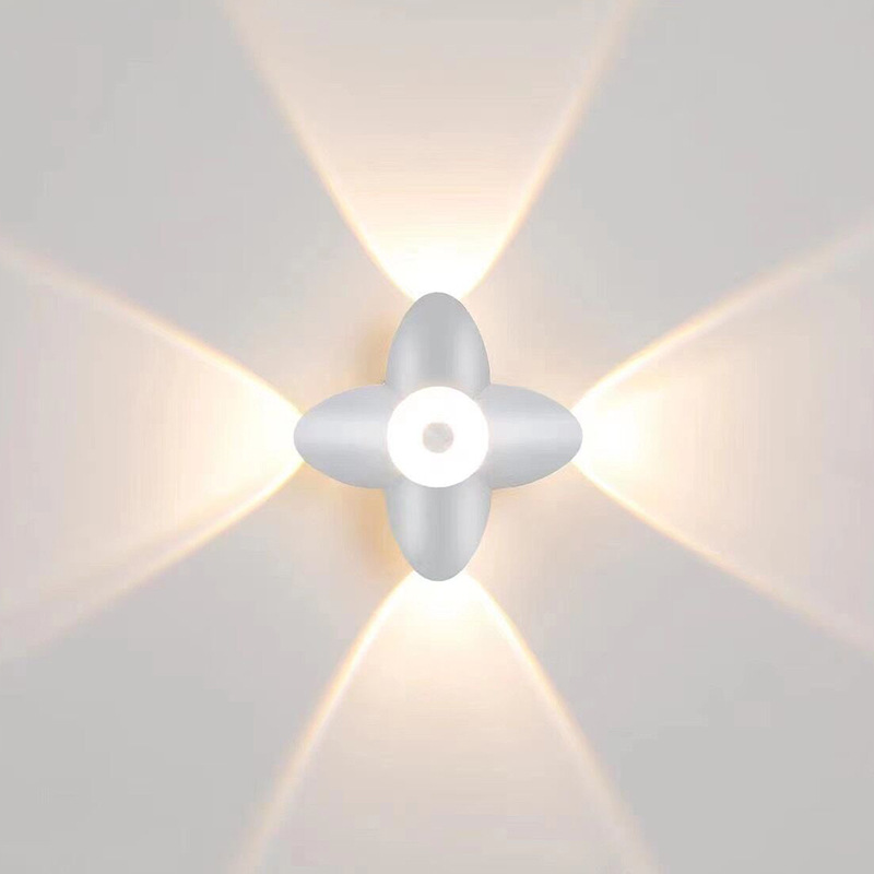 LED Outdoor Wall Light Up Down Luminous Wall Decoration Spotlight Lotus Villa Corridor Balcony Corridor Background Wall Light